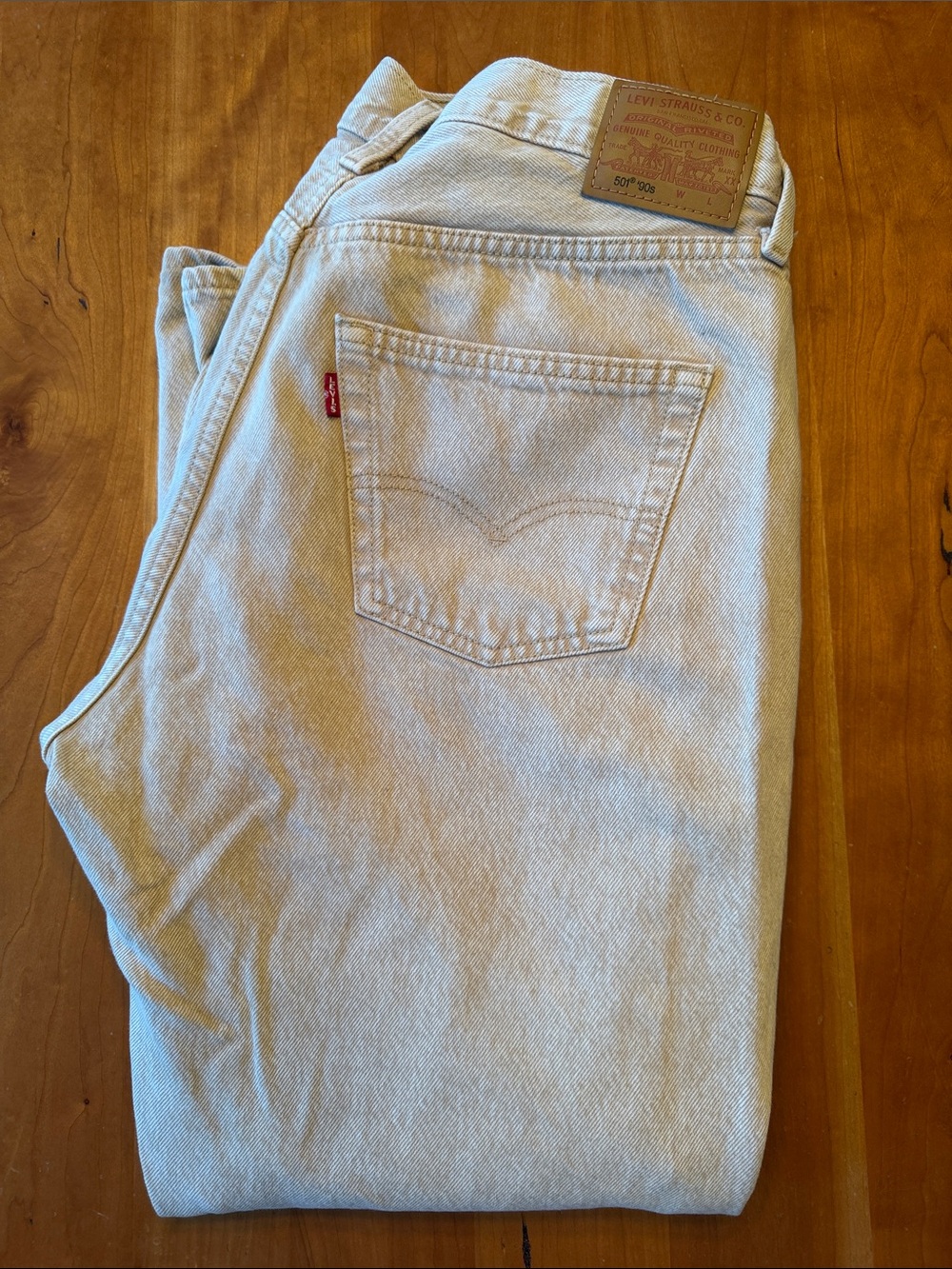 Levi’s 501 90’s
W 31”
L 27”
Flat waist 16”